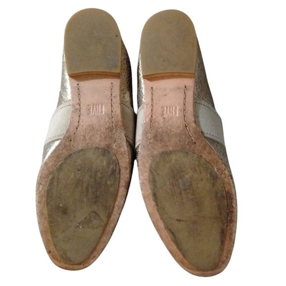 Frye Metallic Gold Leather Mule Flats Size 7.6 - Picture 8 of 10